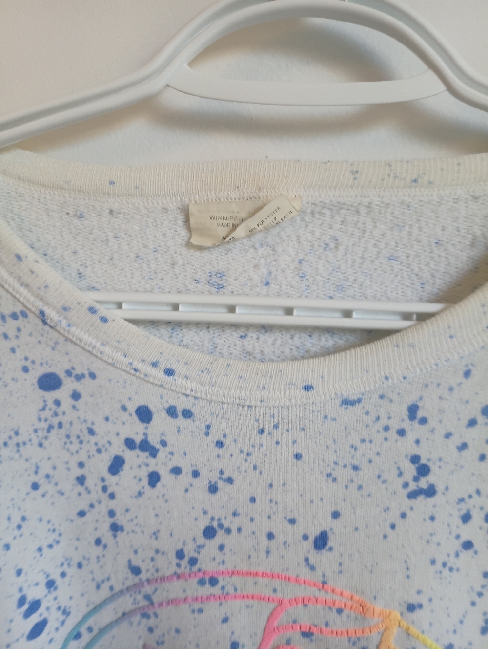 Vintage 80's Paint Splatter Speckle Pastel 52nd Street  Crewneck Sweatshirt Lrg - Picture 9 of 12